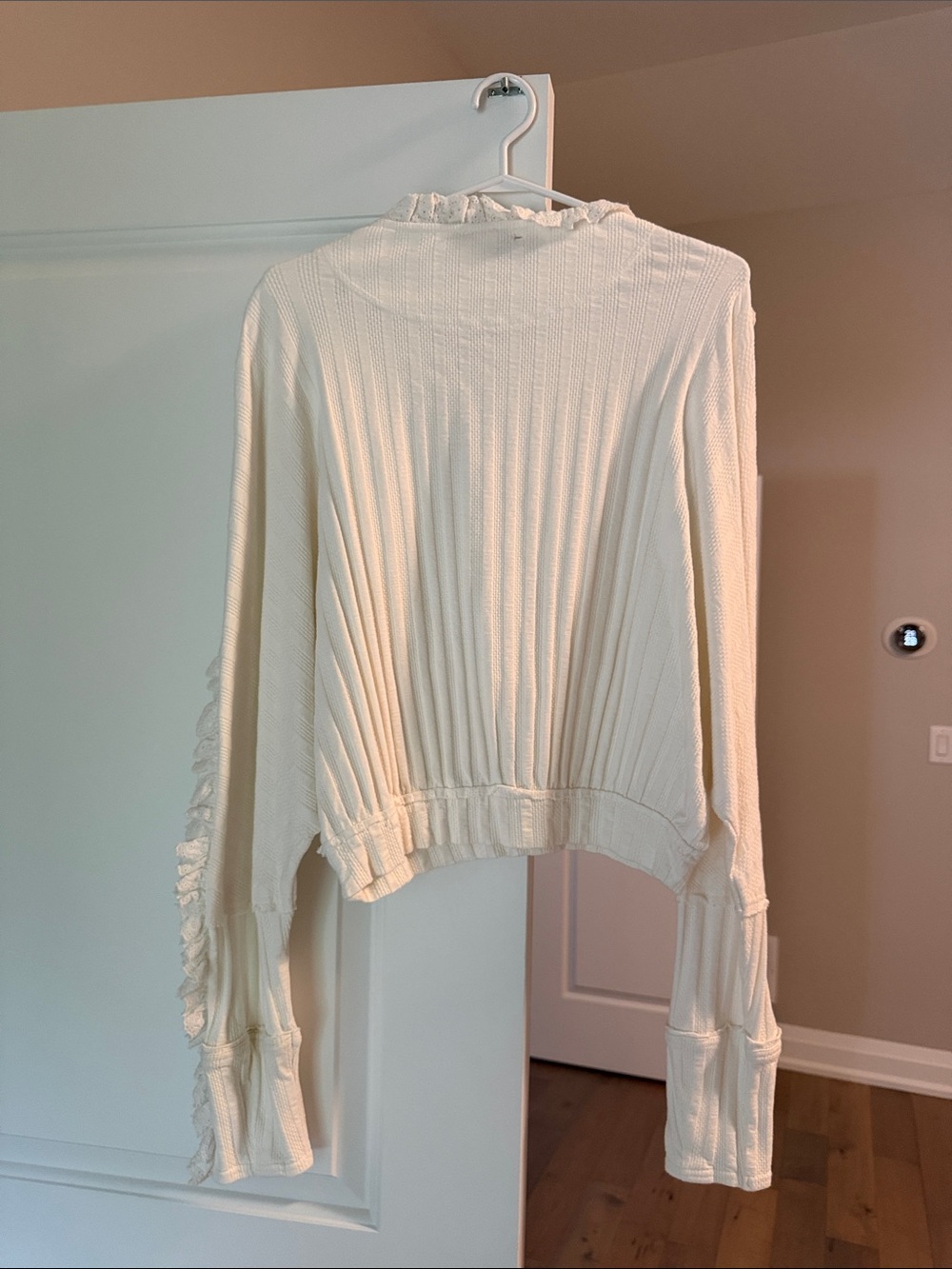 Free People Ivory Ruffle Knit Blouse - Picture 2 of 3